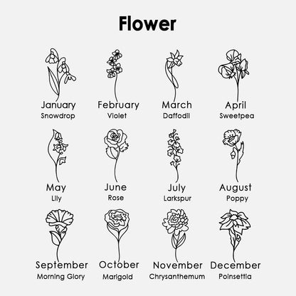 Personalized Birth Flower Name Necklace 🌸 (Free Bracelet Gift)